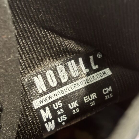 NoBull Superfabric Trainer Shoes Hi Top Black Purple Pattern Workout Mens 3.5/W5 - Picture 7 of 7